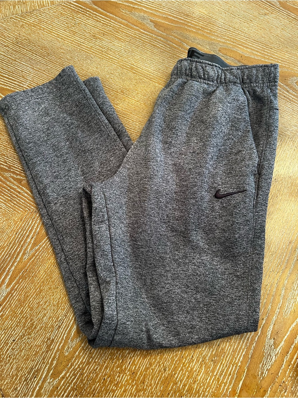 Nike Men's Heather Grey Athletic Joggers with Swoosh